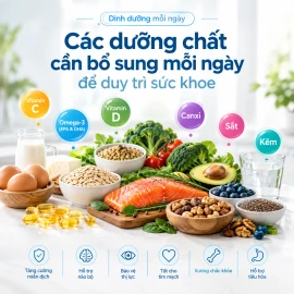 CÁC DƯỠNG CHẤT CƠ THỂ CẦN BỔ SUNG MỖI NGÀY ĐỂ DUY TRÌ SỨC KHỎE